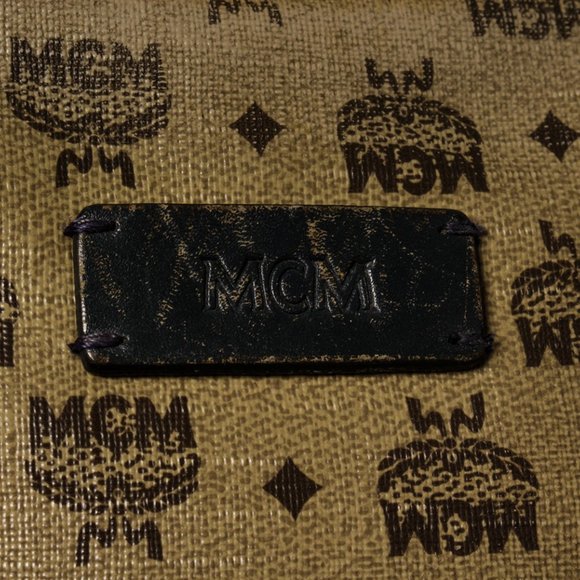 MCM Beige Monogram Visetos Canvas Leather Marble Briefcase Bag - Picture 6 of 9